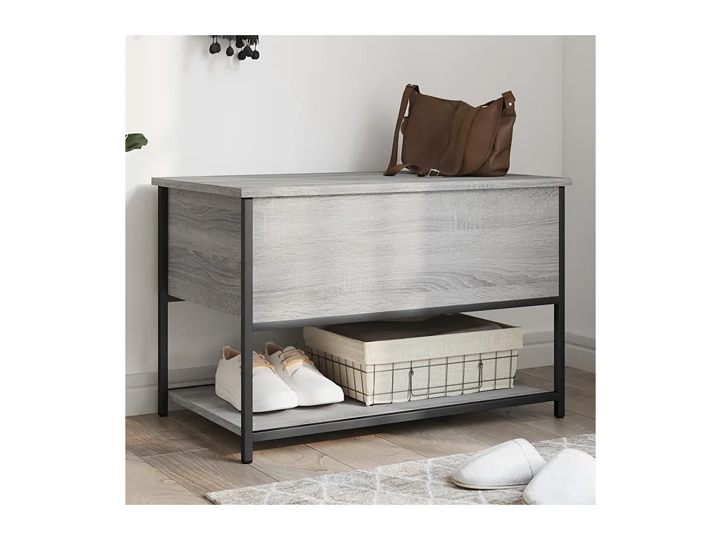Banc de rangement sonoma gris 70x42,5x47 cm bois d'ingénierie
