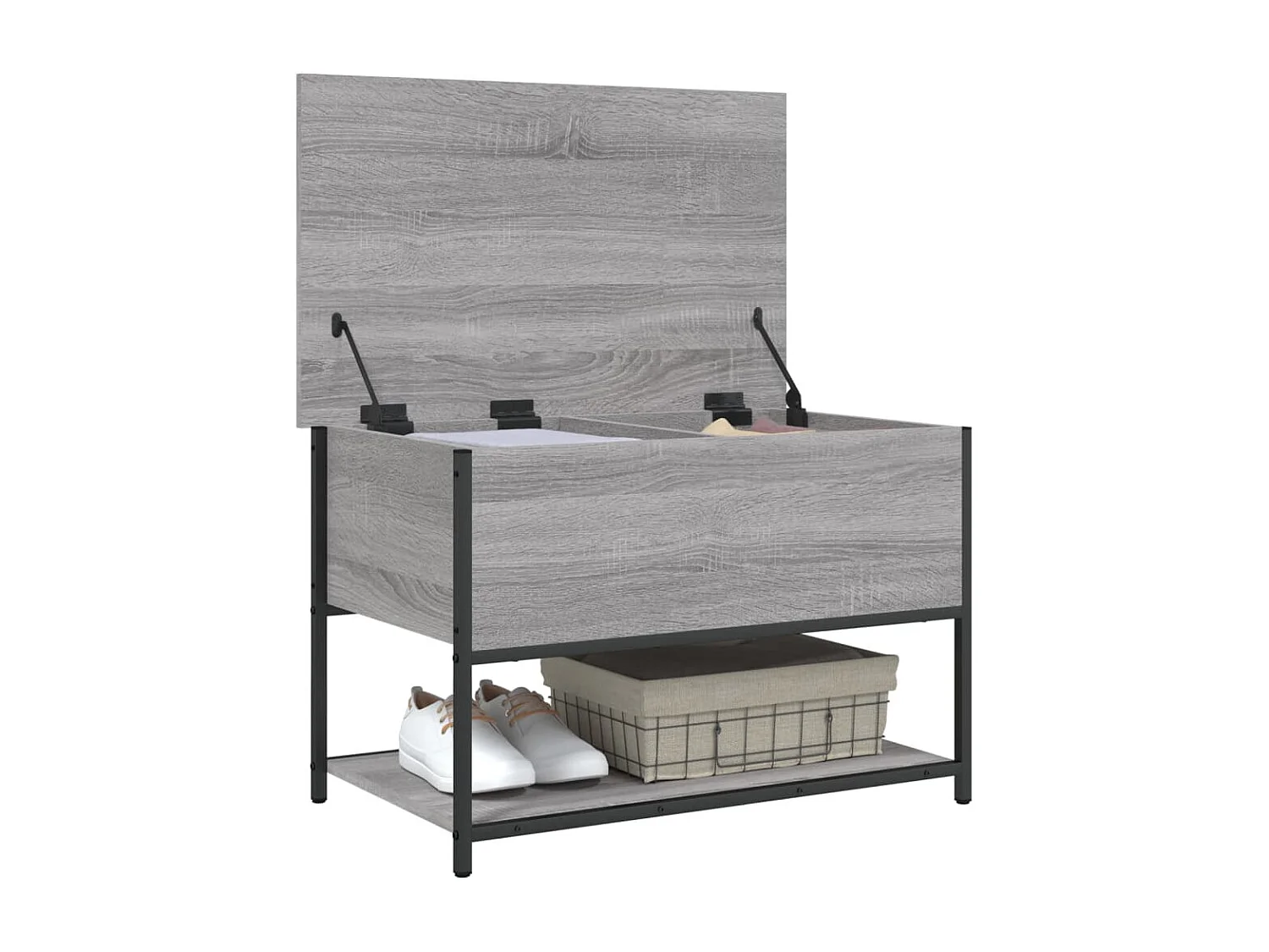 Banc de rangement sonoma gris 70x42,5x47 cm bois d'ingénierie