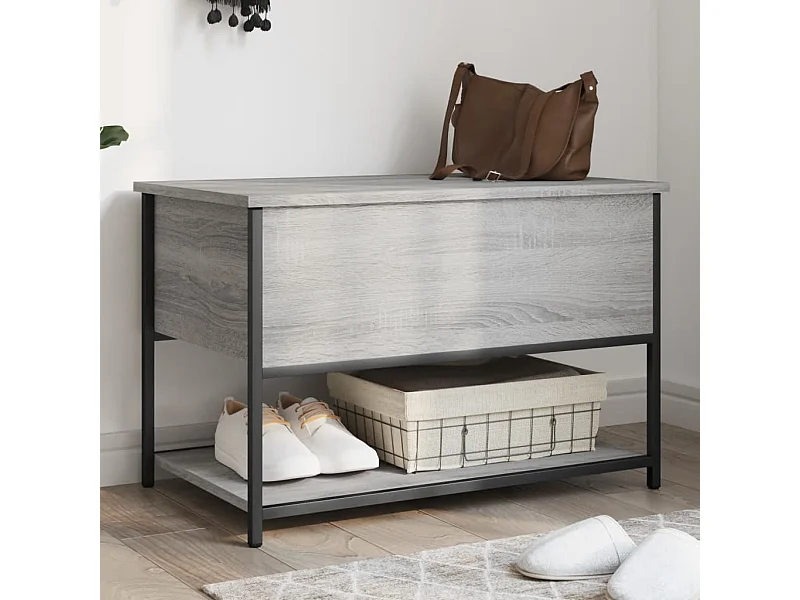 Sonoma grijze opbergbank 70x42,5x47 cm samengesteld hout