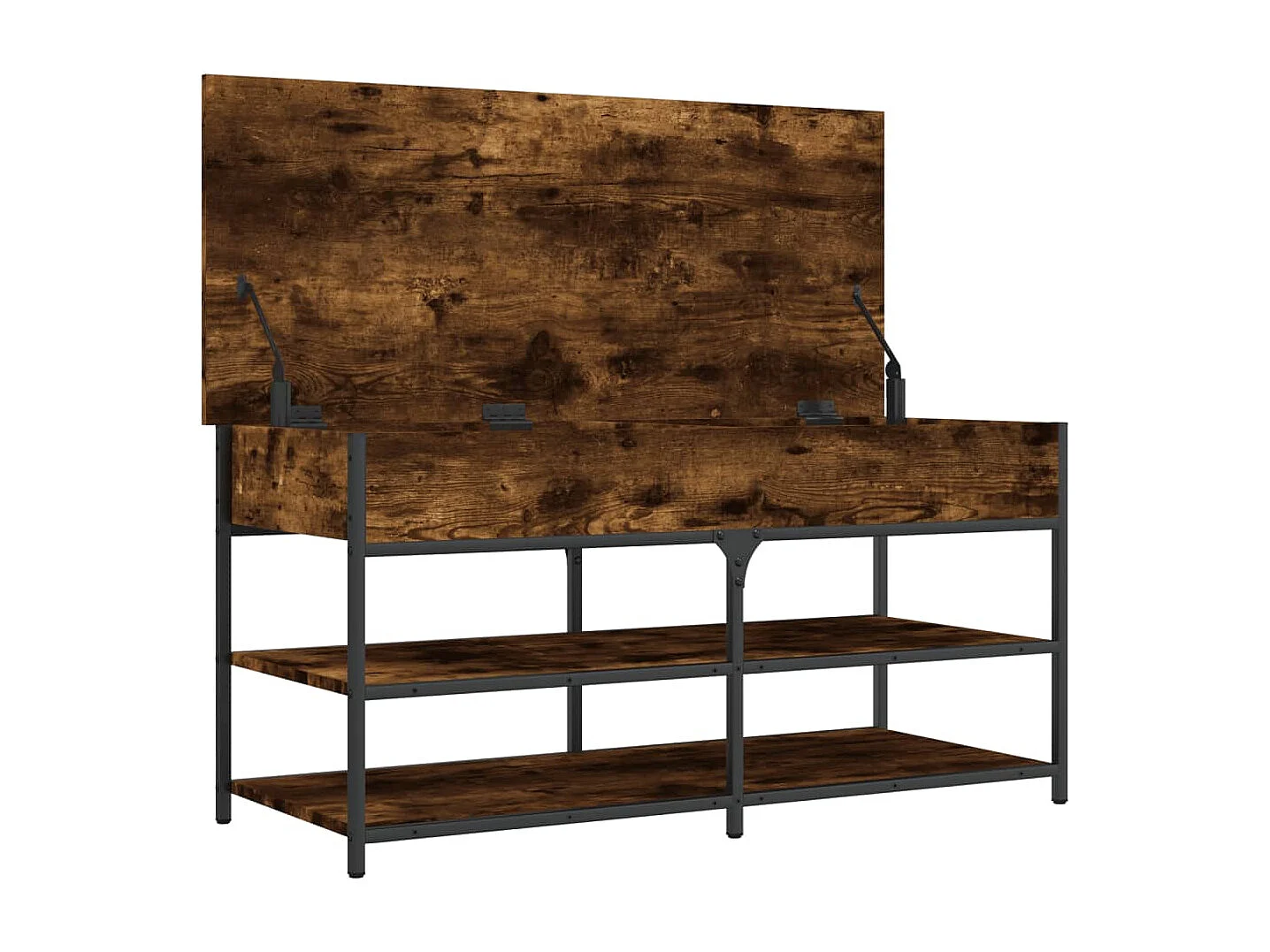 Banc à chaussures chêne fumé 100x42,5x50 cm bois d'ingénierie
