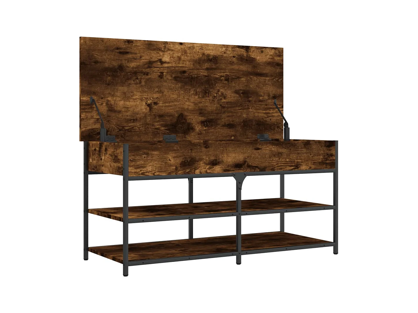 Panca per scarpe rovere affumicato 100x42,5x50 cm in multistrato