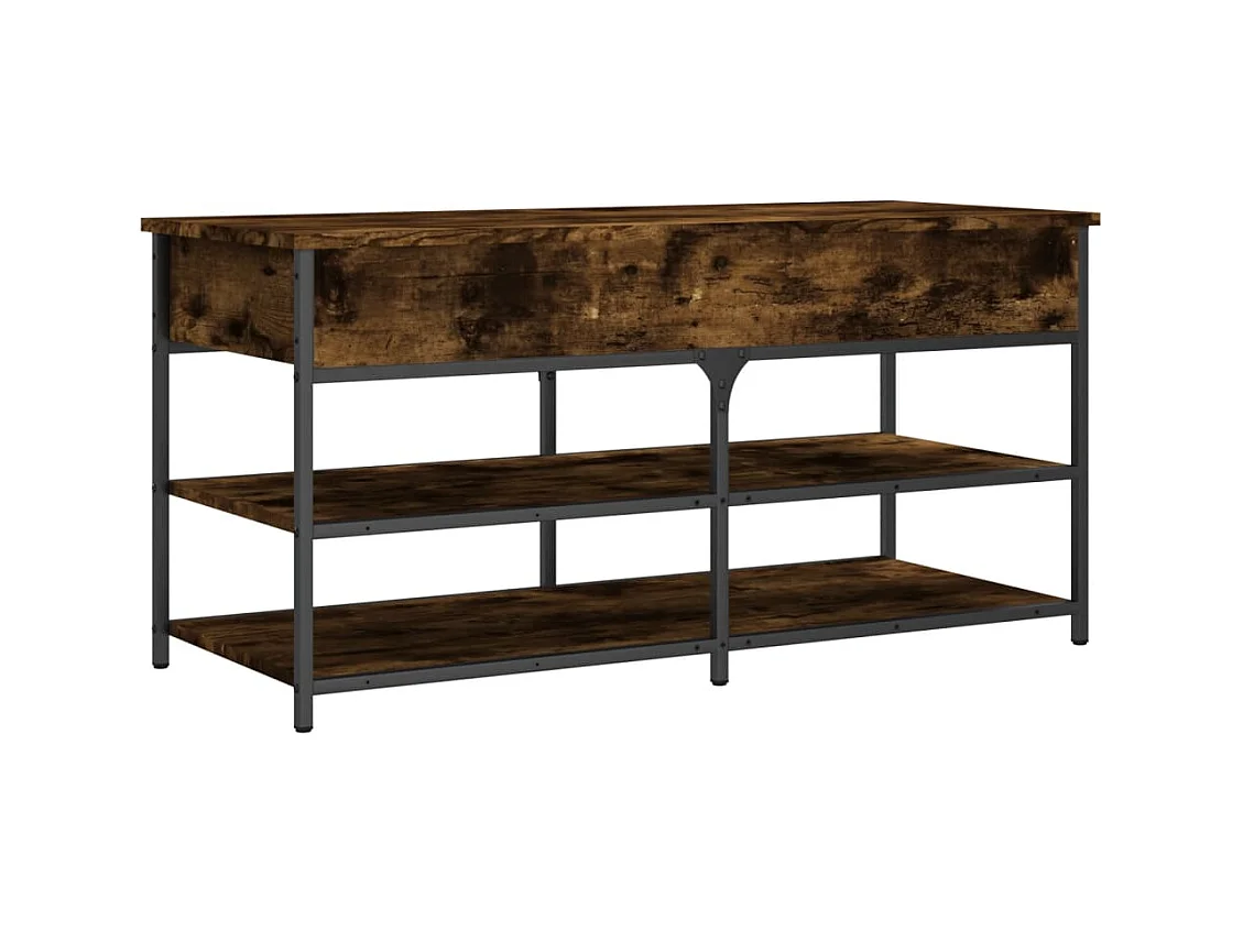 Panca per scarpe rovere affumicato 100x42,5x50 cm in multistrato