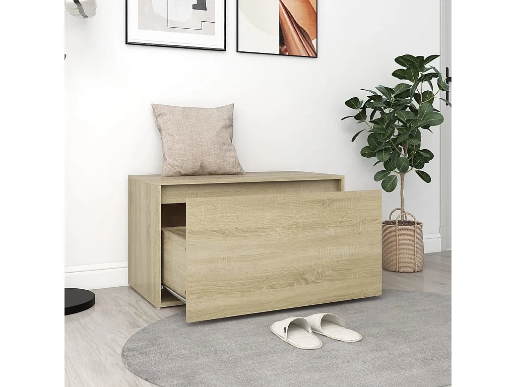 Banco de entrada 80x40x45 cm roble Sonoma Madera contrachapada