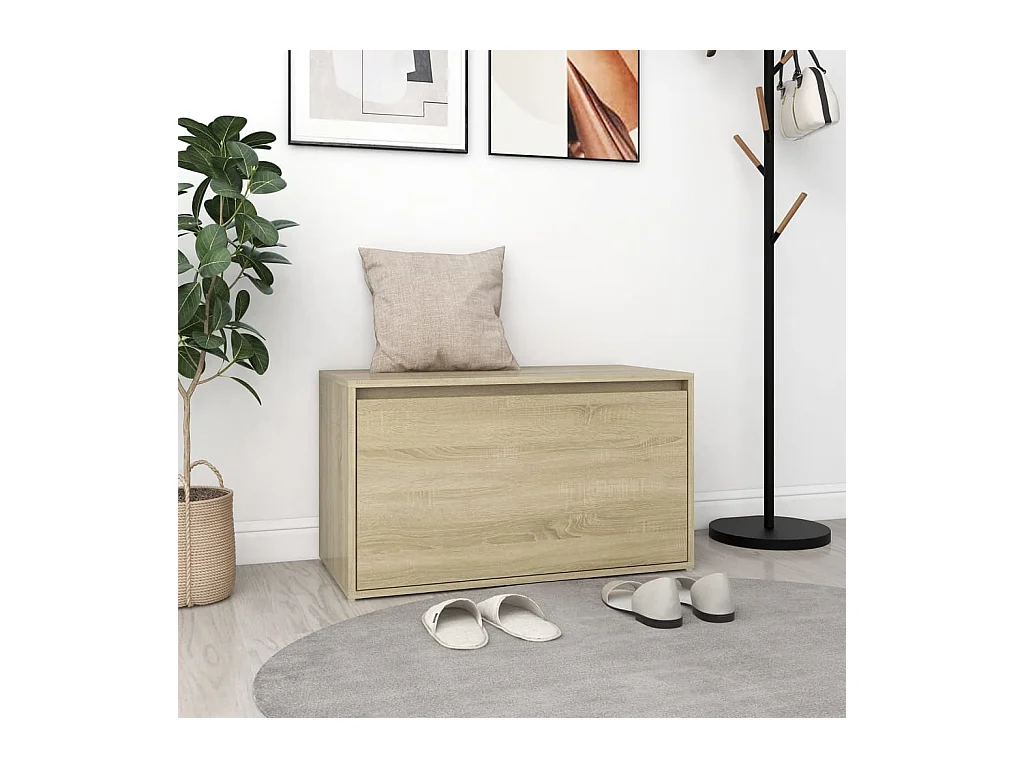 Banc d'entrée 80x40x45 cm Chêne sonoma Bois d'ingénierie