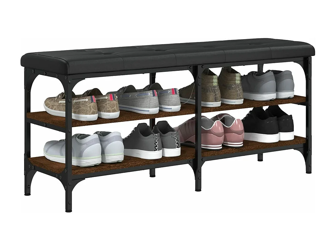 Banco de sapatos de carvalho marrom 102x32x47 cm madeira trabalhada