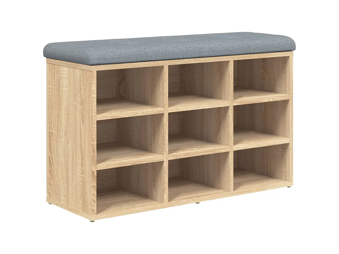 Sonoma eiken schoenenbank 82x32x50 cm samengesteld hout