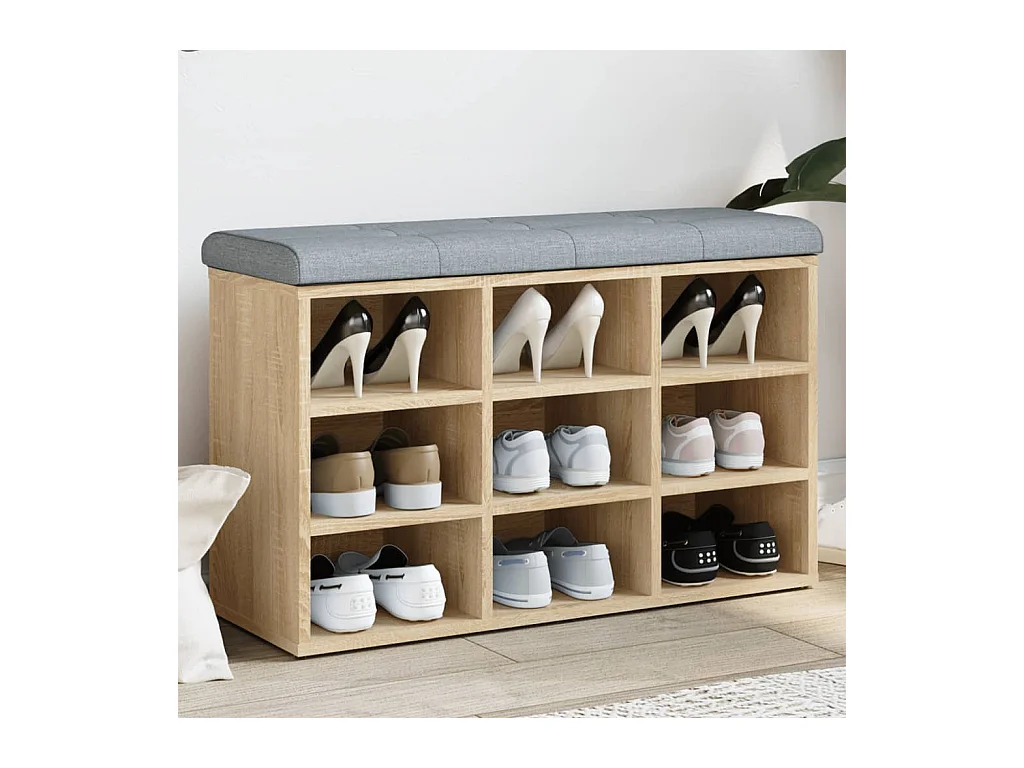 Sonoma eiken schoenenbank 82x32x50 cm samengesteld hout