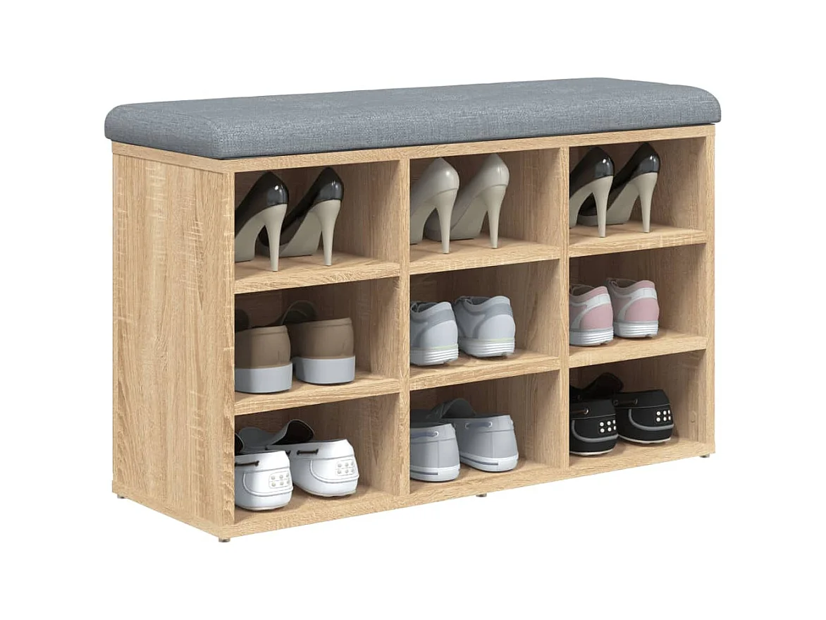 Sonoma eiken schoenenbank 82x32x50 cm samengesteld hout