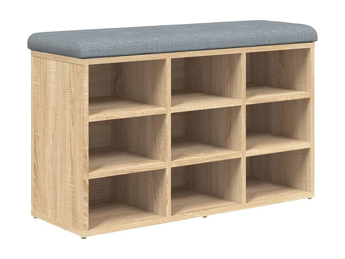 Schuhbank aus Sonoma-Eiche, 82 x 32 x 50 cm, Holzwerkstoff