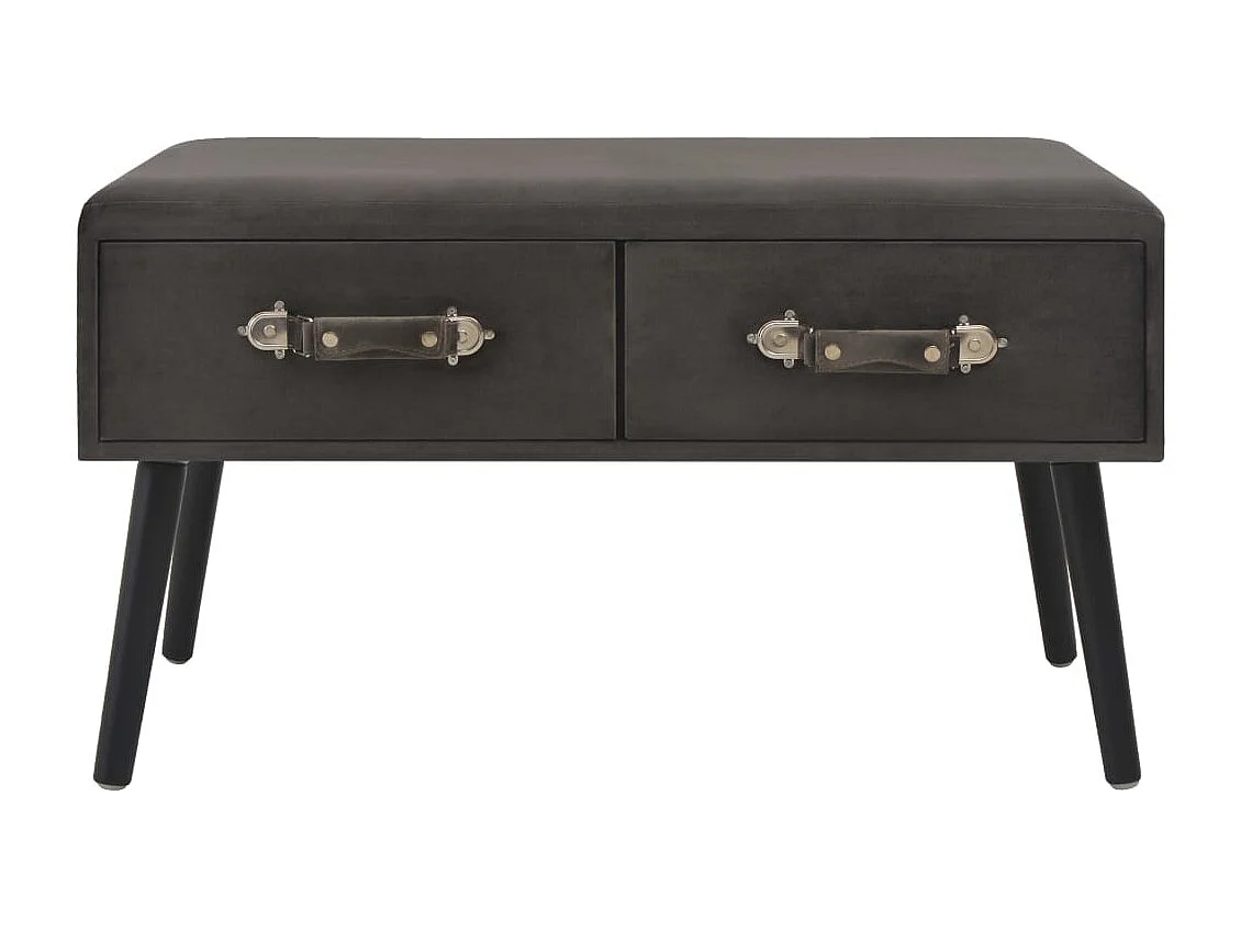 Bank mit Schubladen 80 cm Samtgrau