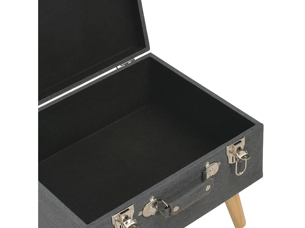 Tabourets de rangement lot de 3 Gris foncé Tissu