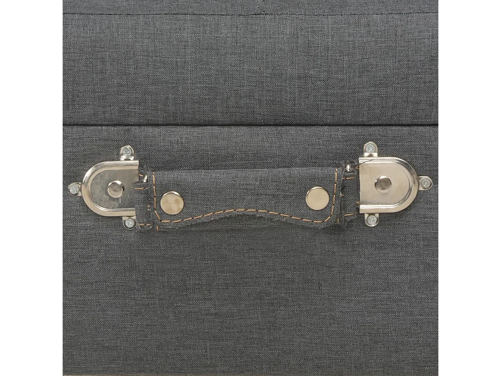 Tabourets de rangement lot de 3 Gris foncé Tissu