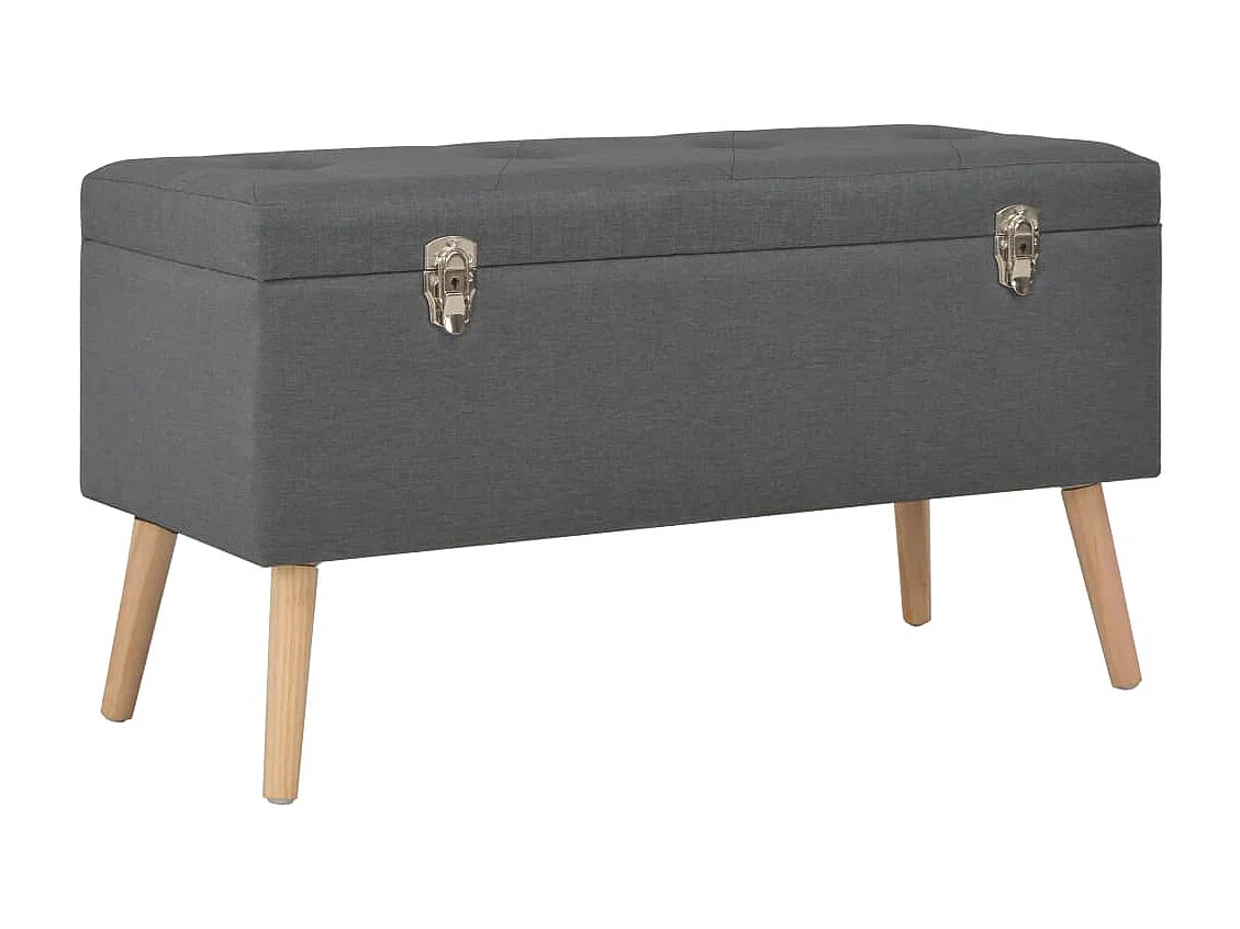 Tabourets de rangement lot de 3 Gris foncé Tissu