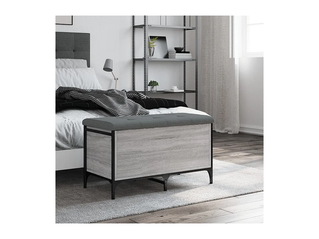 Banc de rangement sonoma gris 82x42x45 cm Bois d'ingénierie