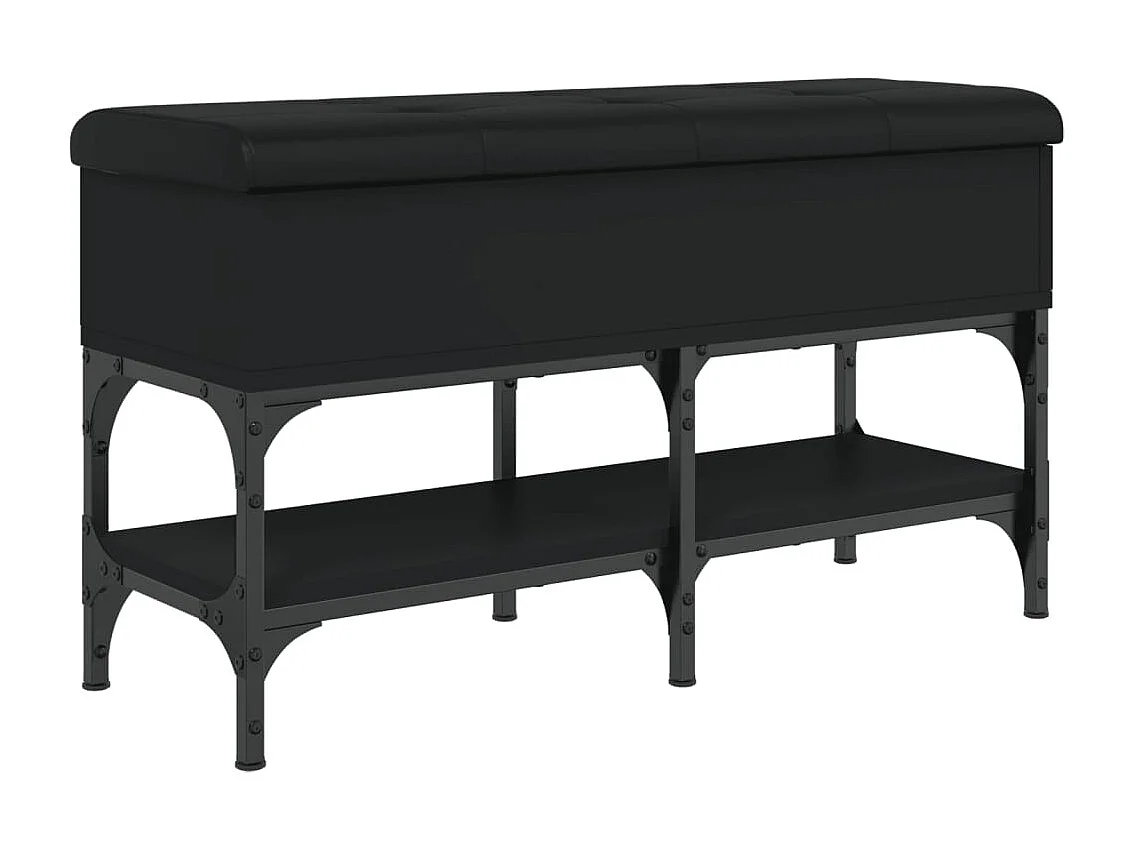 Banc à chaussures noir 82x32x45 cm bois d'ingénierie