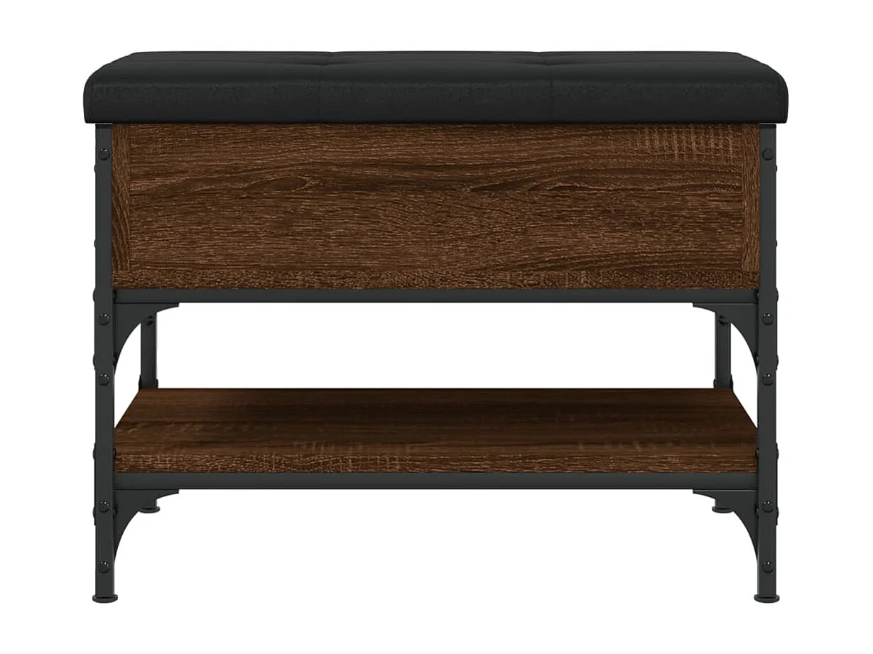 Panca per scarpe in rovere marrone 62x42x45 cm in derivati del legno