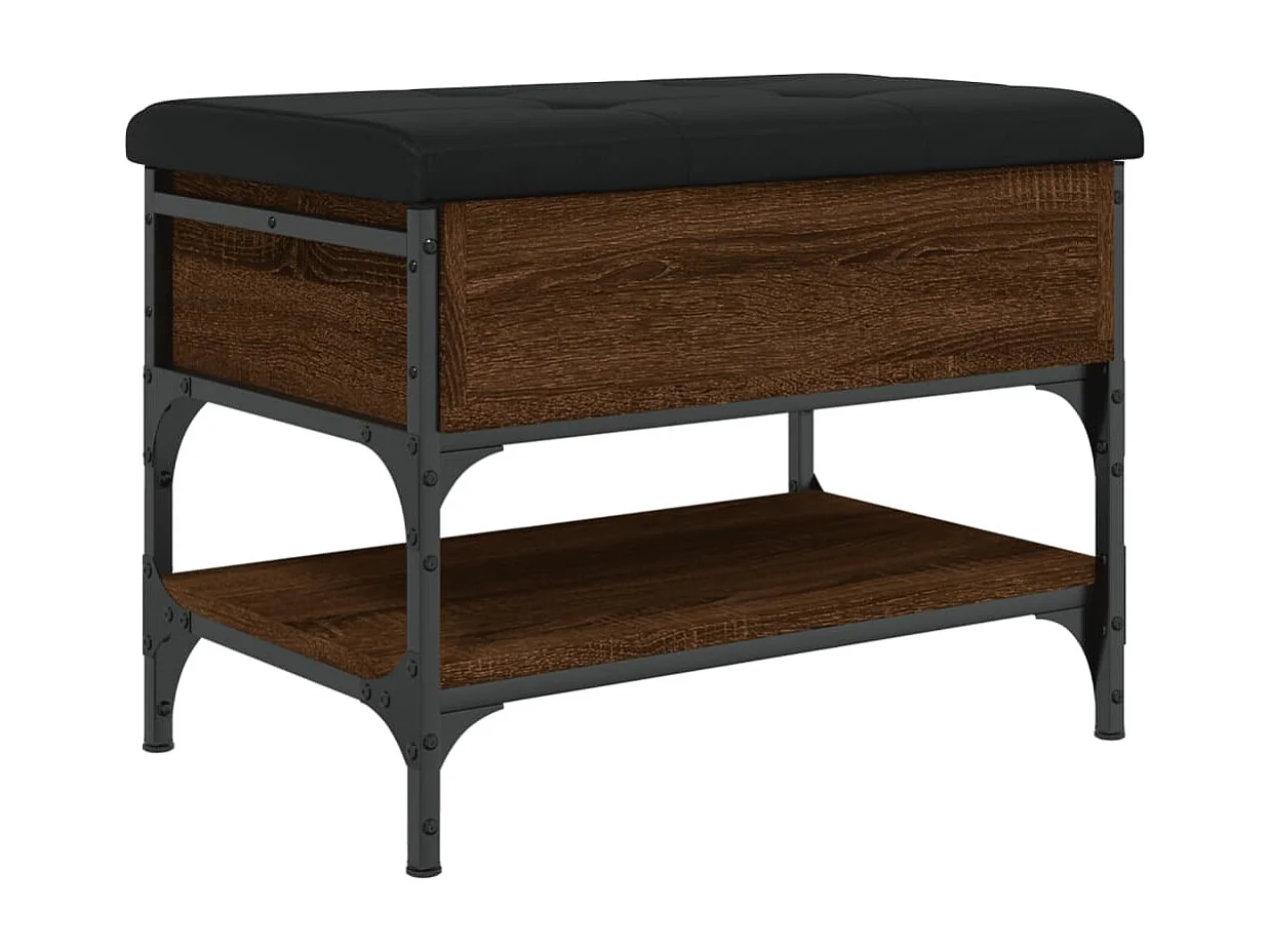 Panca per scarpe in rovere marrone 62x42x45 cm in derivati del legno