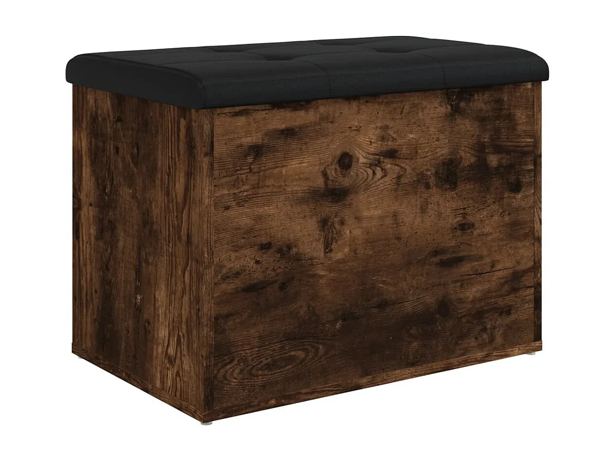 Banc de rangement chêne fumé 62x42x45 cm bois d'ingénierie
