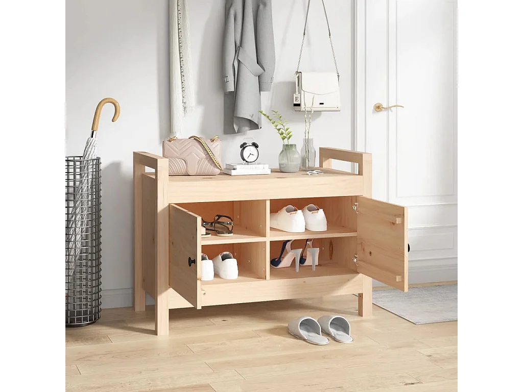 Banc d'entrée 80x40x60 cm Bois de pin massif