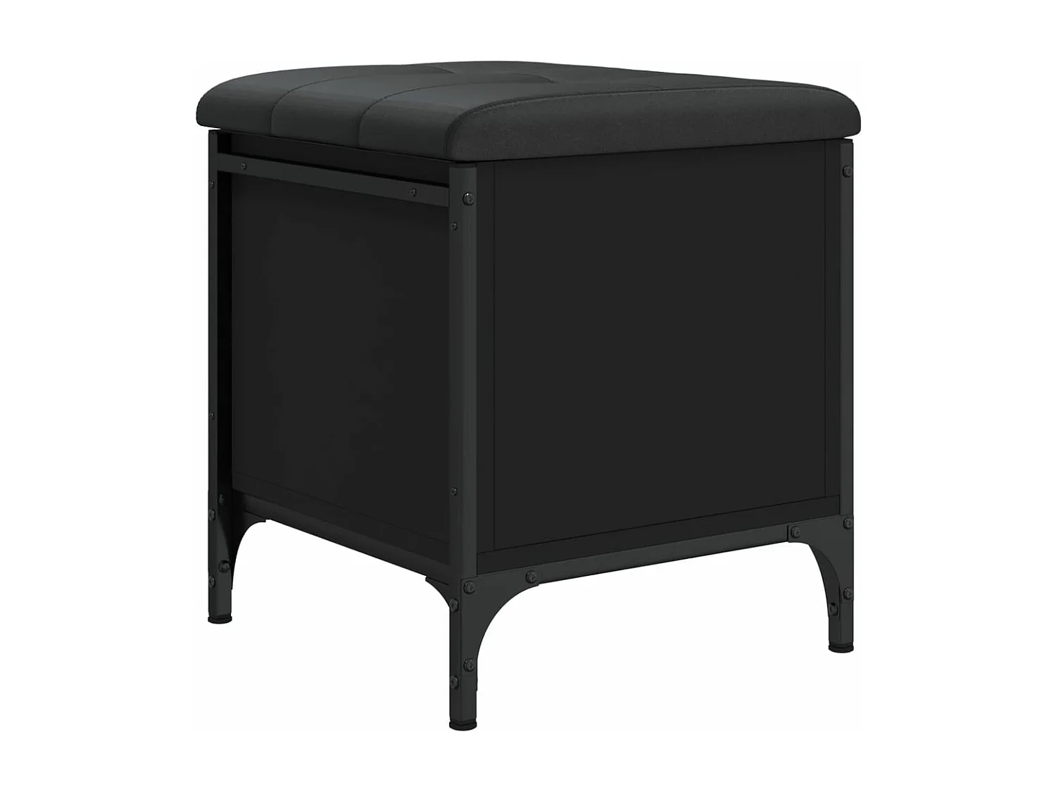 Banc de rangement noir 42x42x45 cm bois d'ingénierie