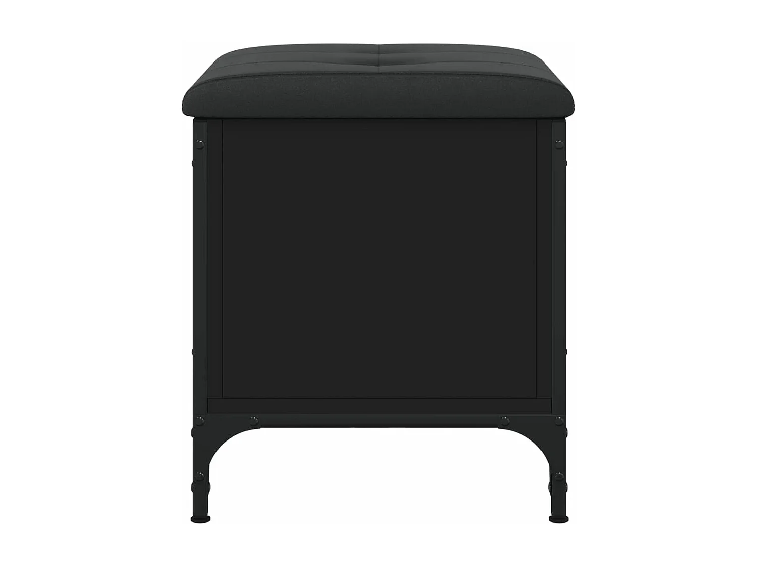 Banc de rangement noir 42x42x45 cm bois d'ingénierie