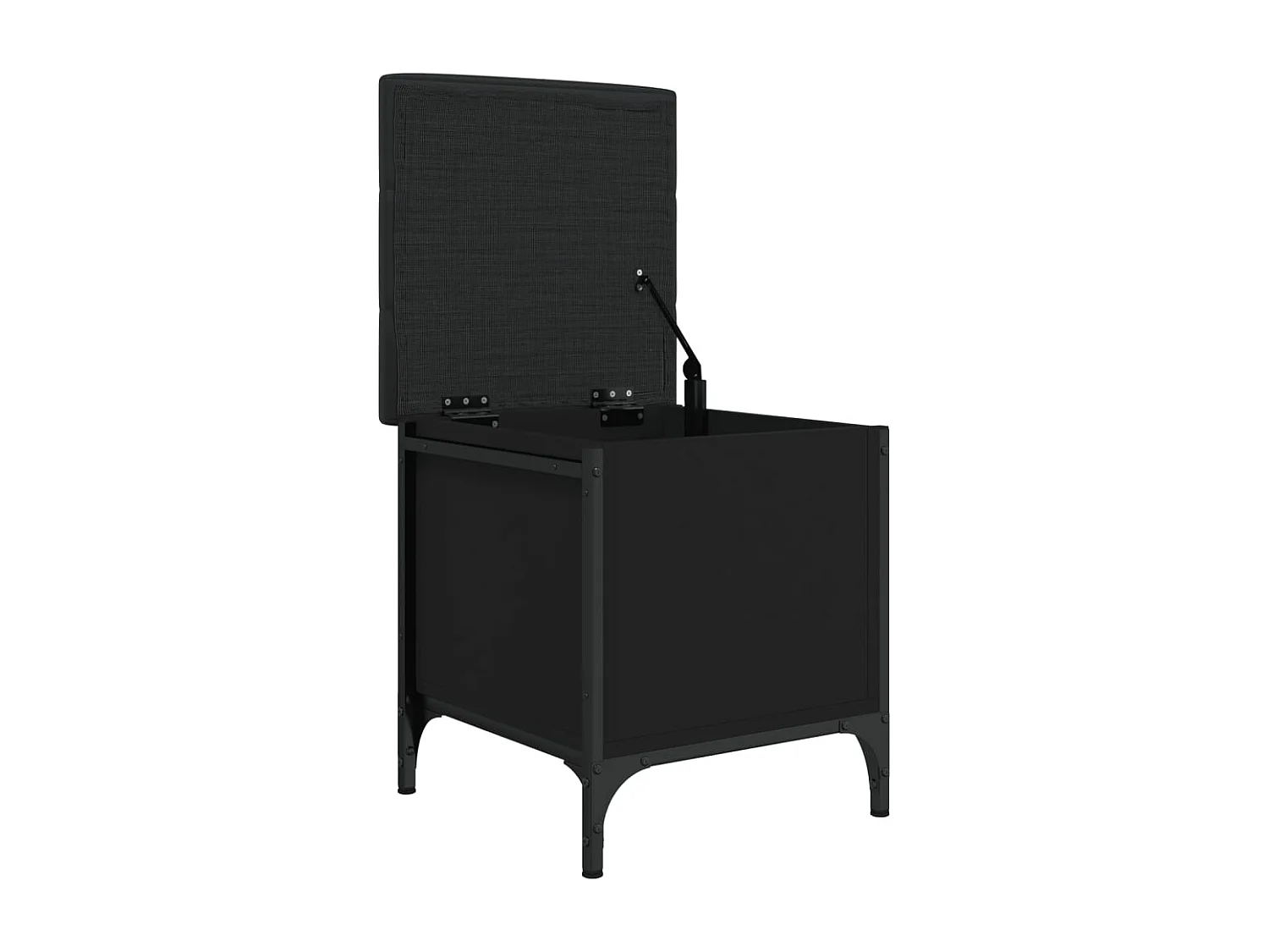 Banc de rangement noir 42x42x45 cm bois d'ingénierie