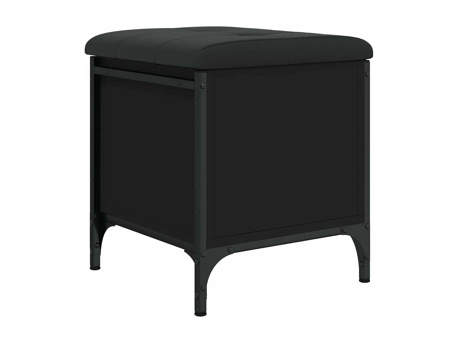 Banc de rangement noir 42x42x45 cm bois d'ingénierie