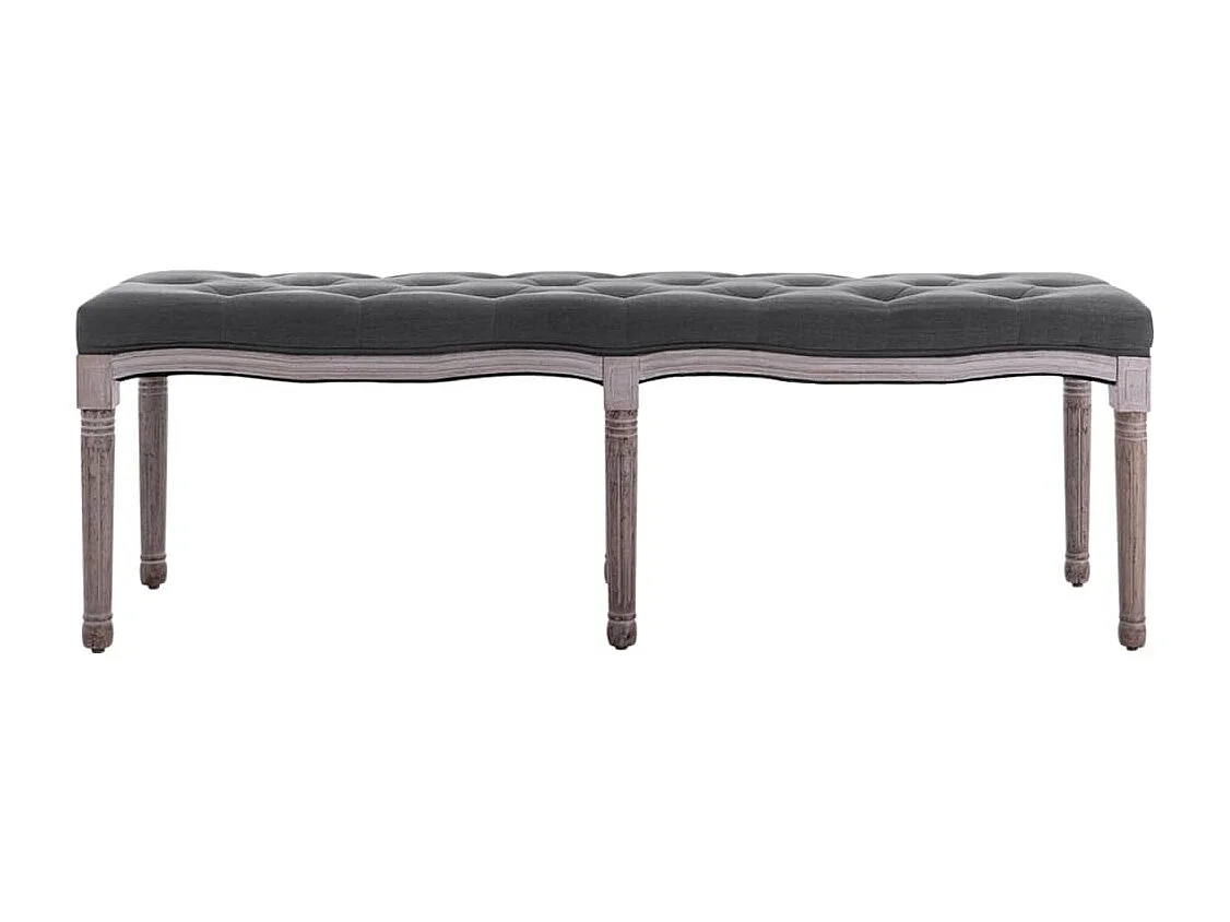 Banco Linho Madeira maciça 150x40x48 cm Cinza escuro