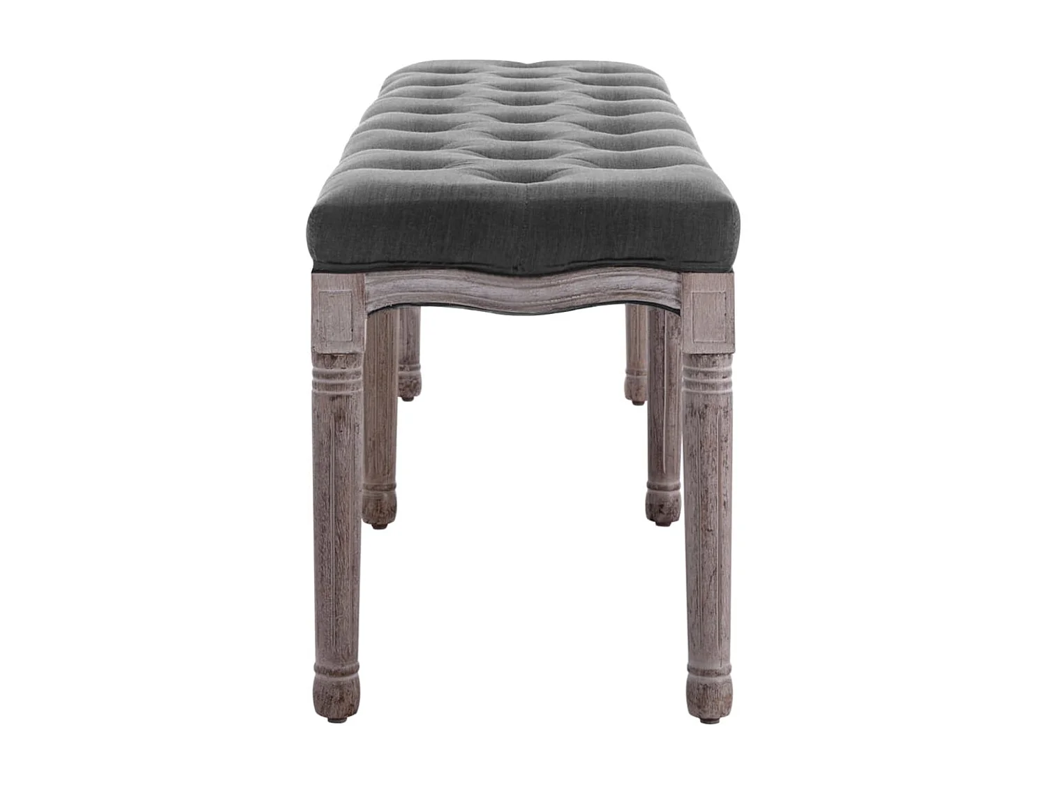 Bank Leinen Massivholz 150x40x48 cm Dunkelgrau