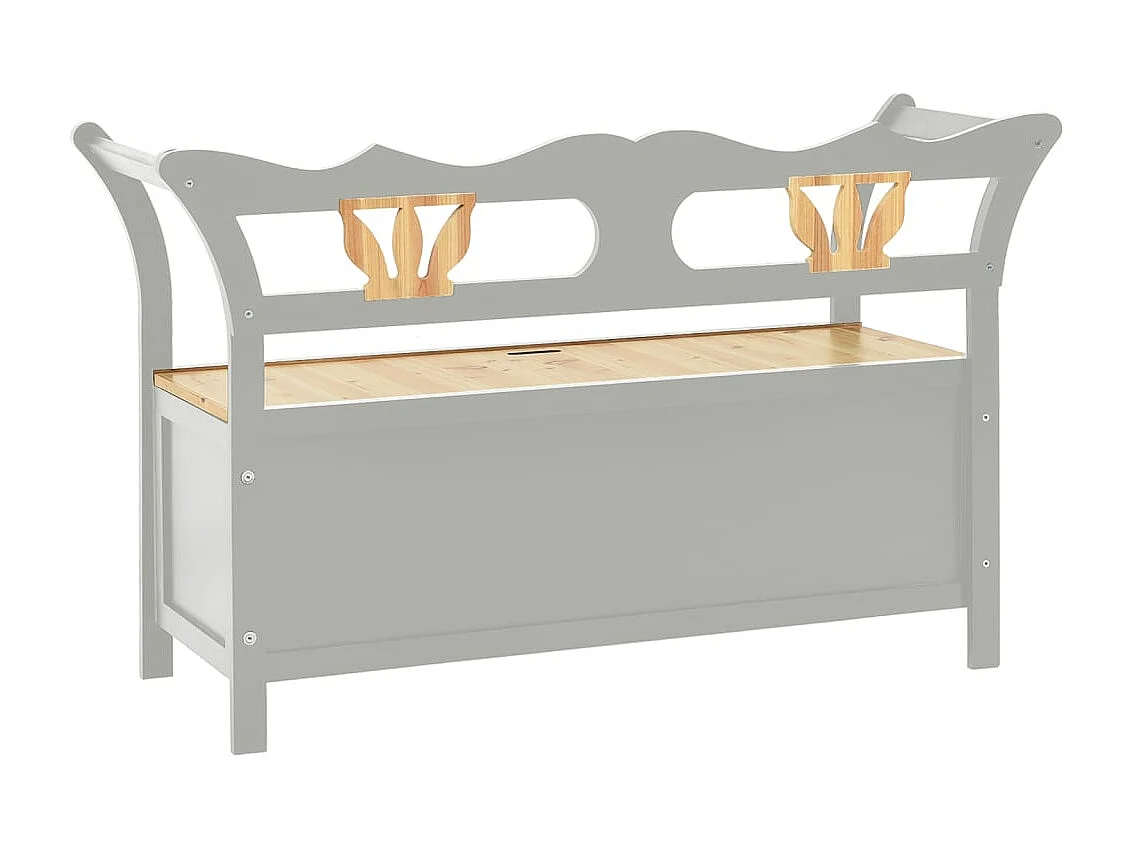 Banc Gris 107x45x75,5 cm Bois de sapin solide