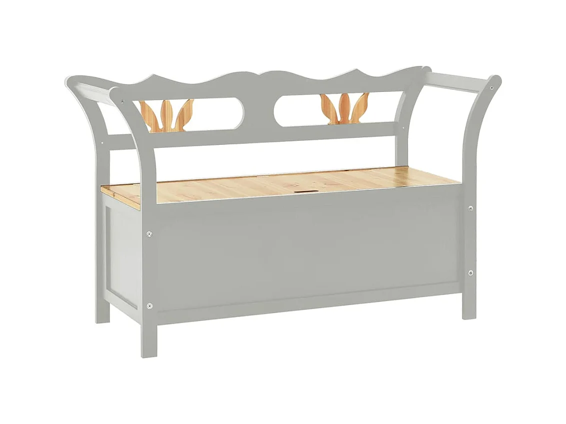 Grijze bank 107x45x75,5 cm Massief dennenhout