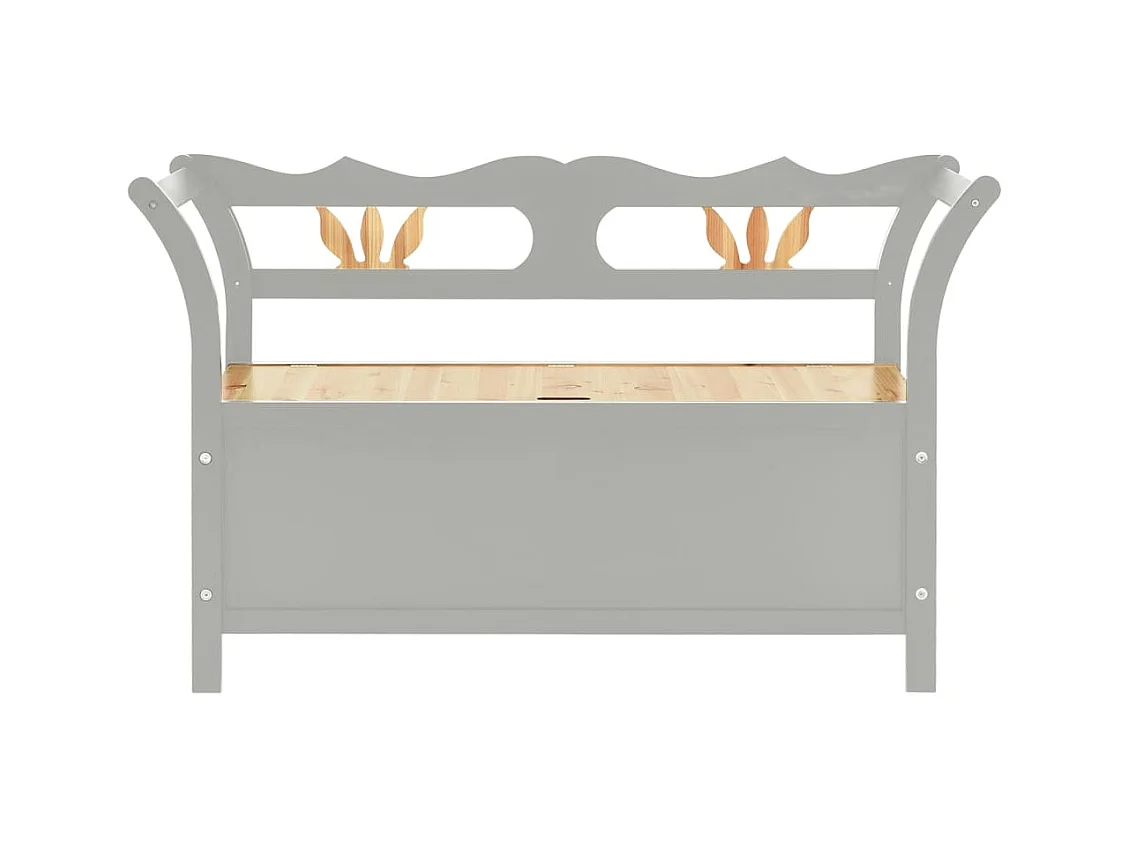 Grijze bank 107x45x75,5 cm Massief dennenhout