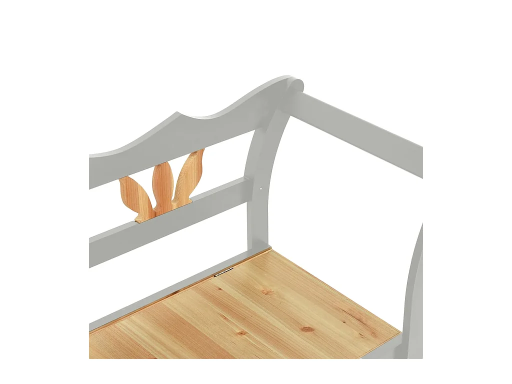 Grijze bank 107x45x75,5 cm Massief dennenhout