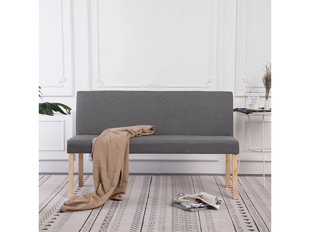 Banc 139,5 cm Gris clair Polyester