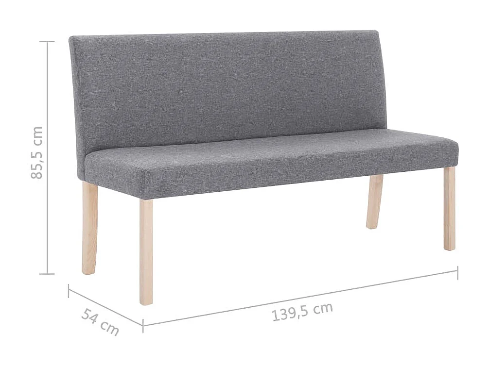 Banc 139,5 cm Gris clair Polyester