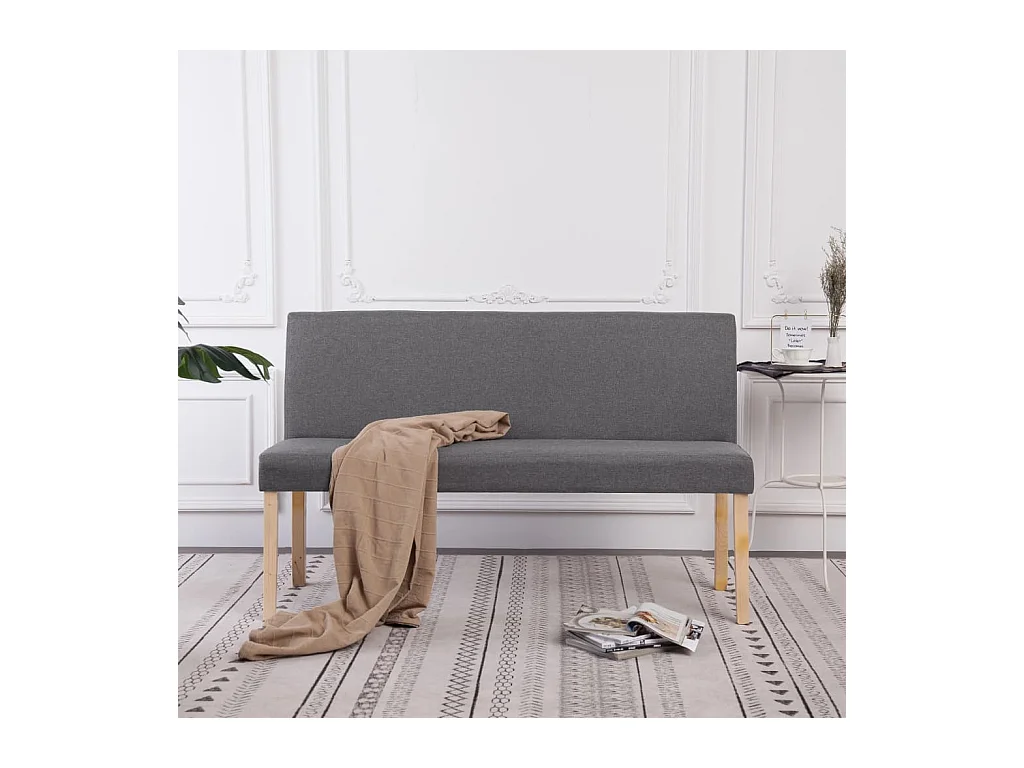 Banc 139,5 cm Gris clair Polyester