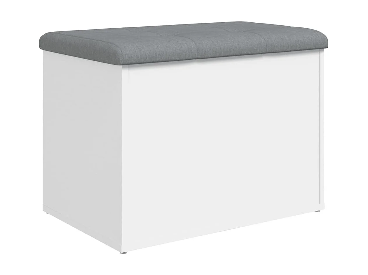 Banco de arrumação branco 62x42x45 cm madeira trabalhada