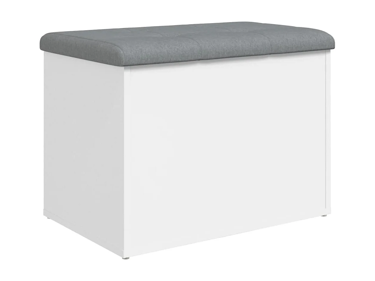 Witte opbergbank 62x42x45 cm samengesteld hout