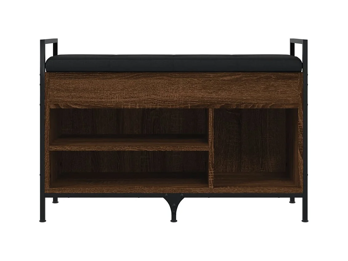 Banc à chaussures chêne marron 85,5x32x57,5cm bois d'ingénierie