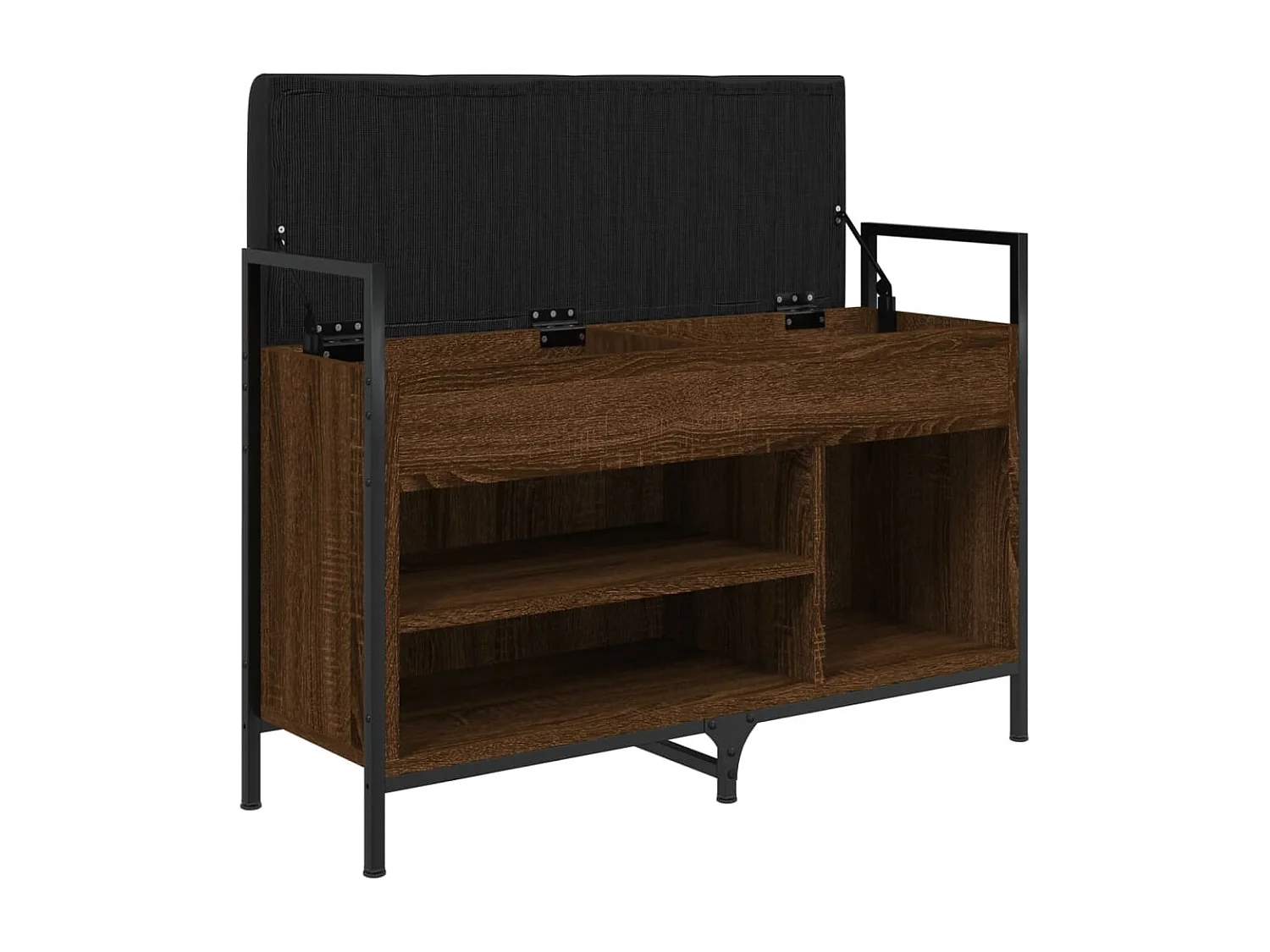 Banc à chaussures chêne marron 85,5x32x57,5cm bois d'ingénierie