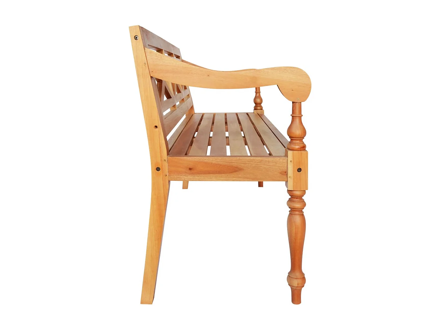 Banc Batavia 123 cm Bois d'acajou massif Marron clair