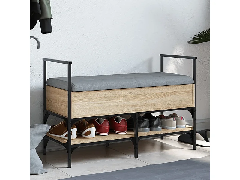 Sonoma eiken schoenenbank 85,5x42x57,5 cm samengesteld hout