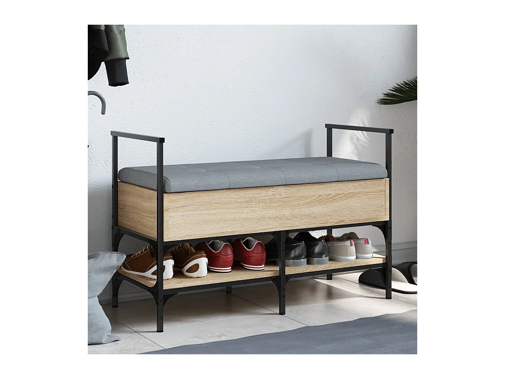 Banc à chaussures chêne sonoma 85,5x42x57,5 cm bois ingénierie
