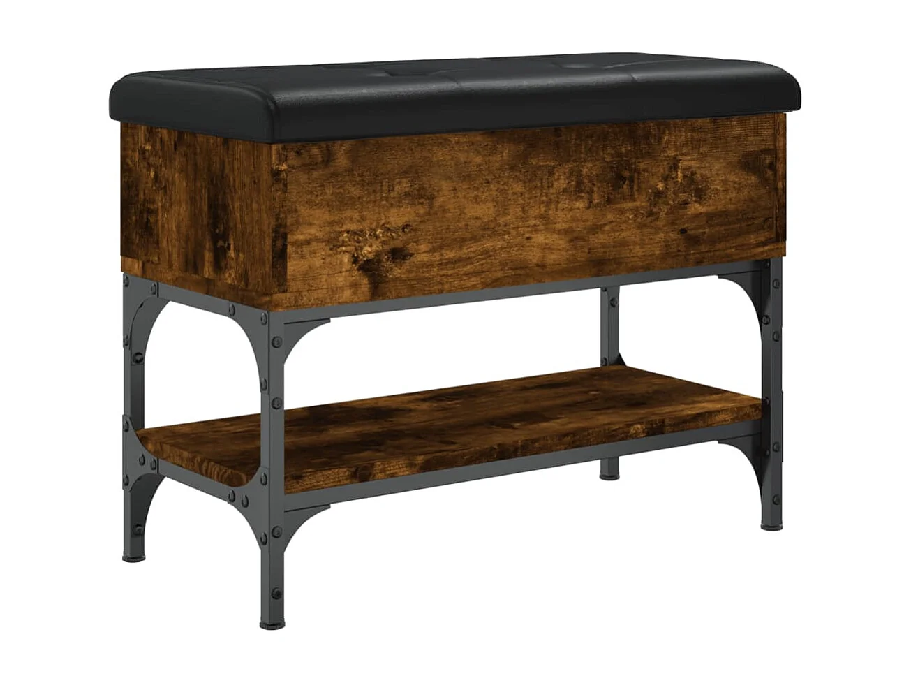 Schuhbank aus geräucherter Eiche, 62 x 32 x 45 cm, Holzwerkstoff