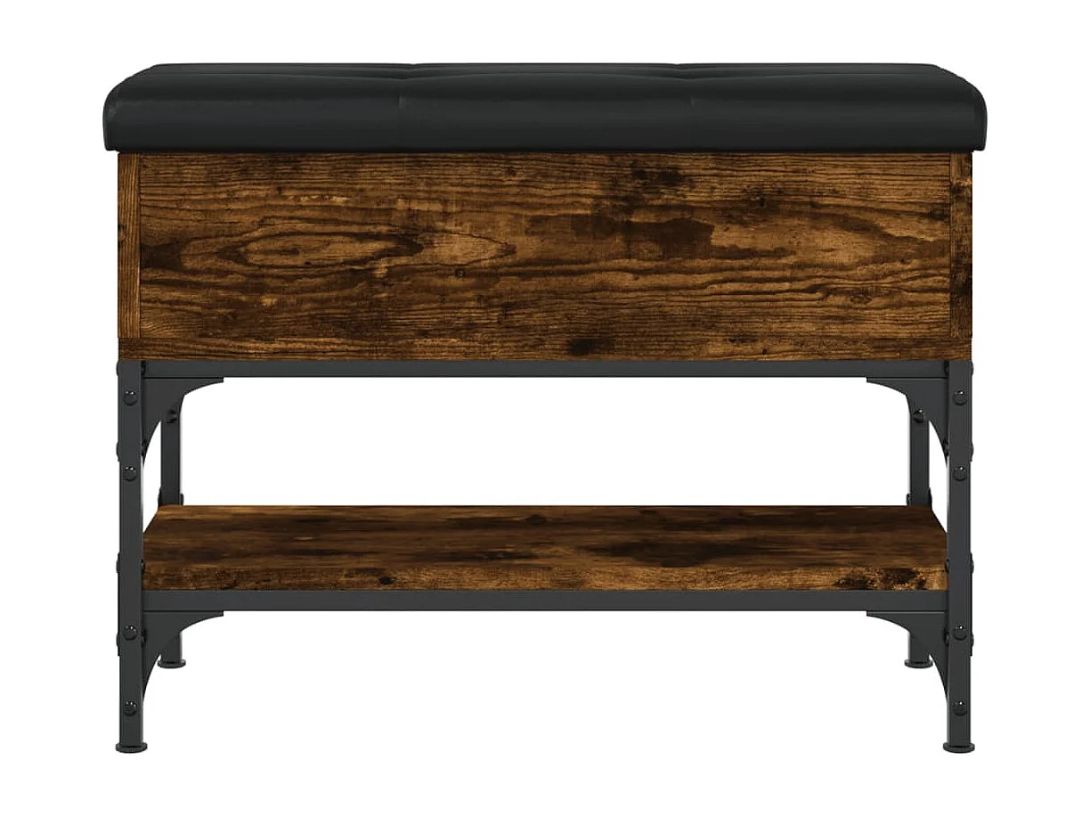 Schuhbank aus geräucherter Eiche, 62 x 32 x 45 cm, Holzwerkstoff