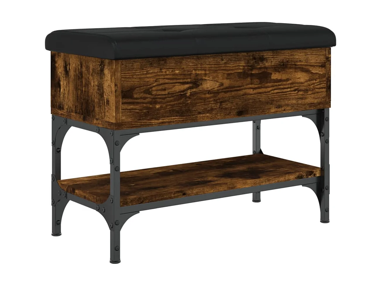 Schuhbank aus geräucherter Eiche, 62 x 32 x 45 cm, Holzwerkstoff