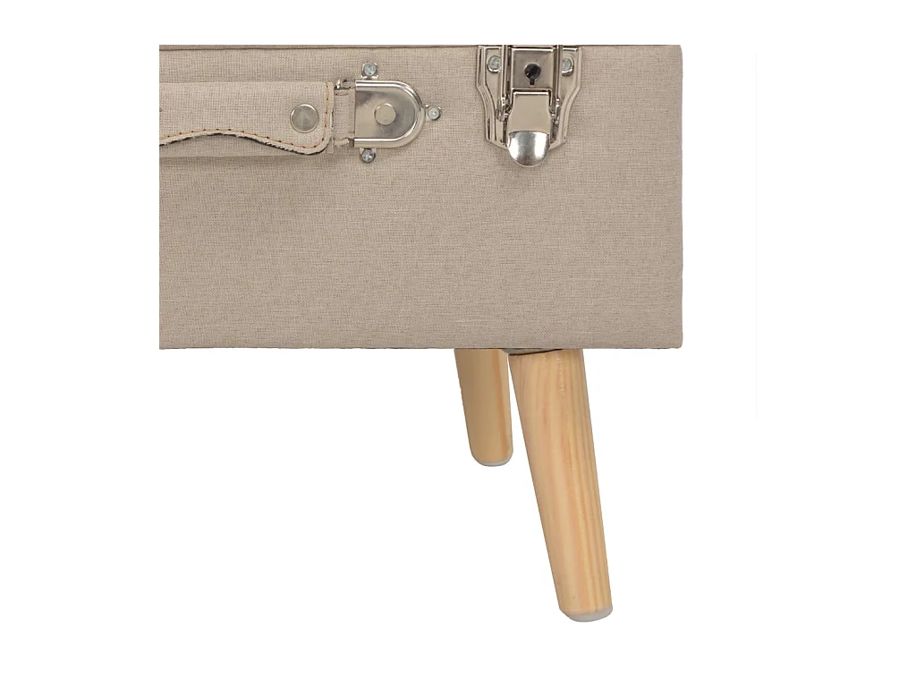 Banqueta de arrumação 40 cm em tecido bege