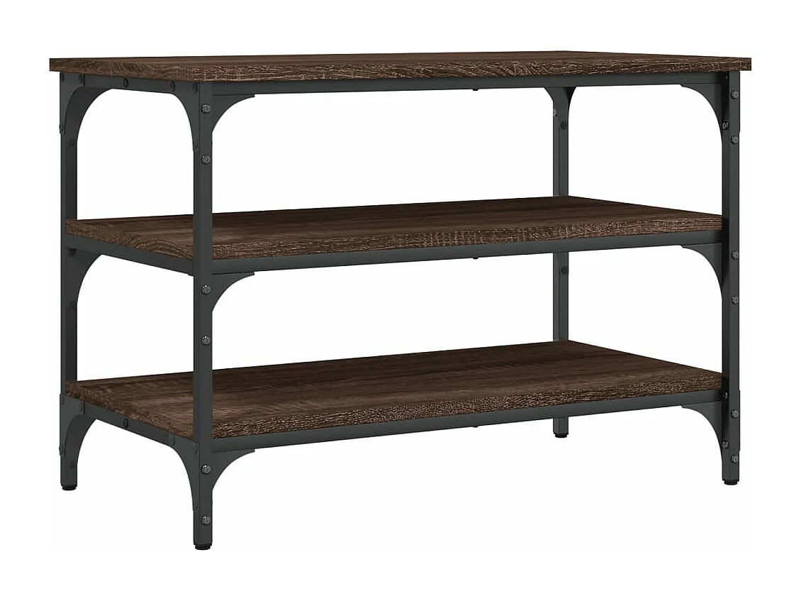 Bruin eiken schoenenbank 70x38,5x49 cm samengesteld hout