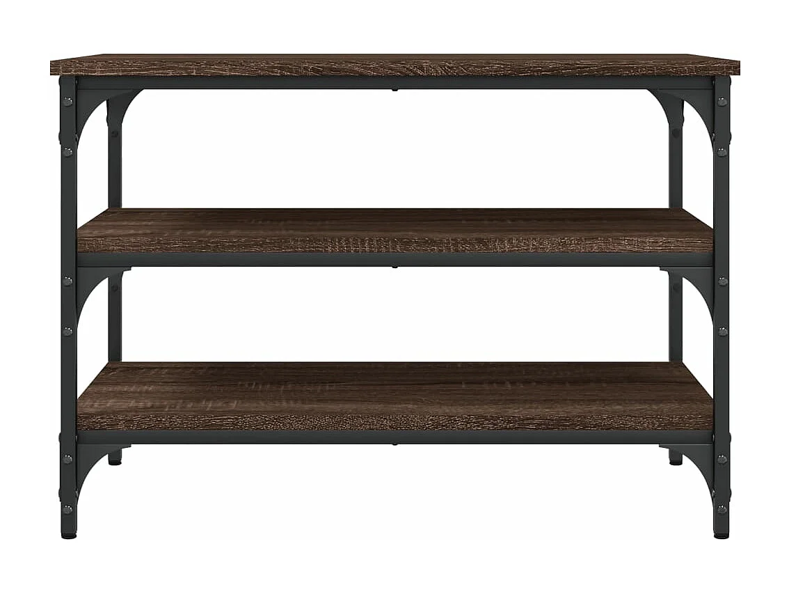 Bruin eiken schoenenbank 70x38,5x49 cm samengesteld hout