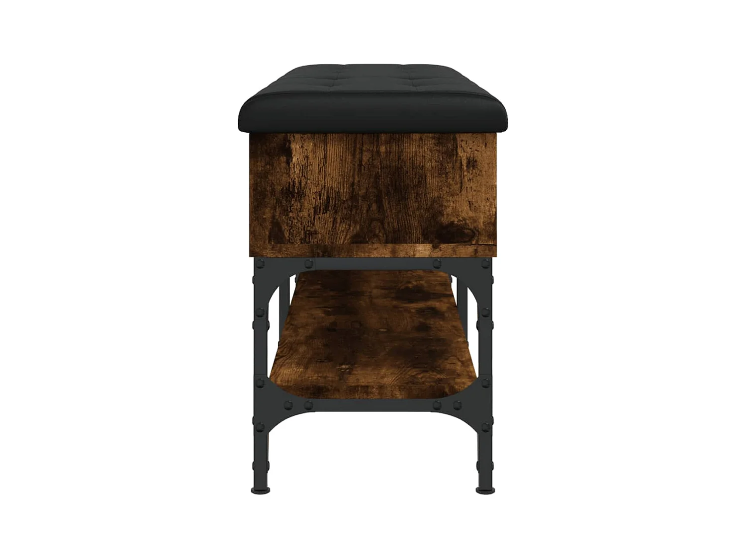 Gerookt eiken schoenenbank 102x32x45 cm samengesteld hout